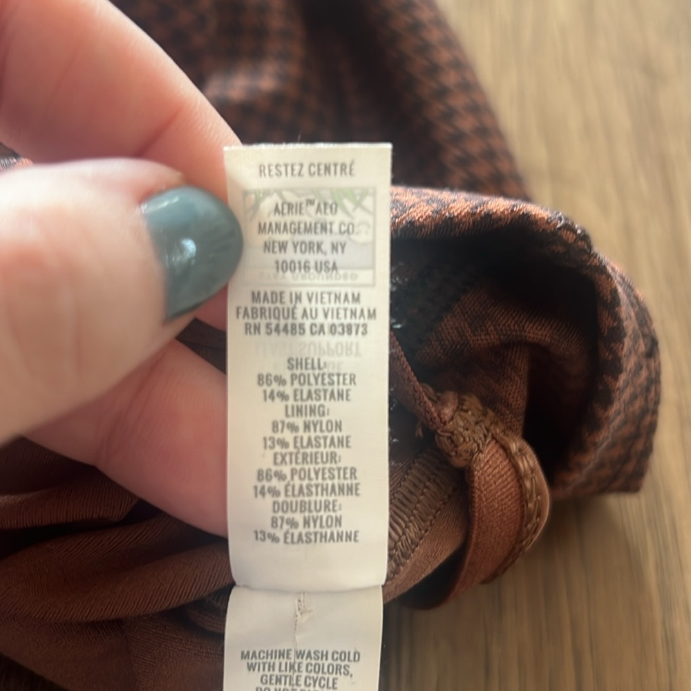 Offline by Aerie Brown Black Gingham Sports Bra Large - Picture 9 of 10